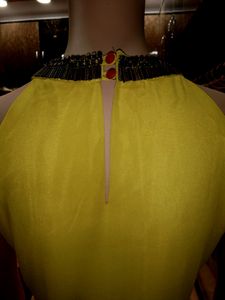Yellow Beaded Halter Dress
