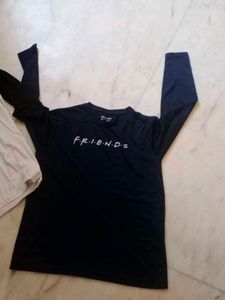 Black "Friends" Long Sleeve T-Shirt
