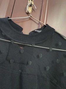Chic Black Polka Dot Top