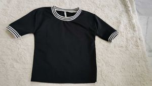 Black Striped Trim T-Shirt