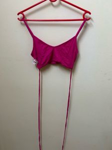 Hot Pink String Bikini Top