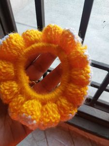 Handmade Crochet Flower Hair Tie ( Pack of 2)