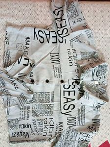 Unique Newspaper Print Button-Up Shirt