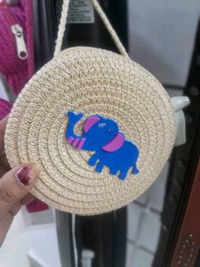 Cute Pink Daisy Straw Purse