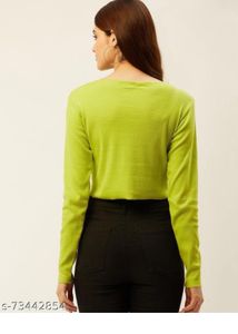 Lime Green Long Sleeve Crop Top