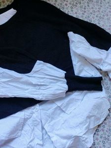 Chic Layered Black &amp; White sweater