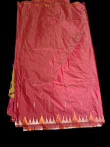 Elegant Pink Tussar Silk Saree
