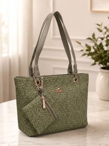 Elegant Pink Lace Tote Bag with Coin Purse