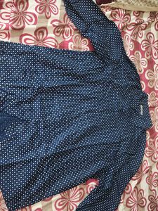 Men's Navy Blue Polka Dot Shirt