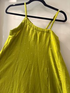 Olive Green Embellished Gown