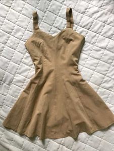 ♡ Cute Mini Tan fit & flare dress ♡