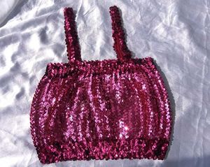 Brand New (Veramont) Pink Sequin Blouse/ Crop Top