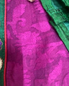 Vibrant Pink Saree with Emerald Green Blouse