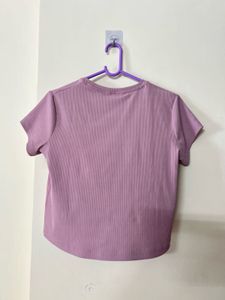 Cute pink Ribbed Cropped Tee size M