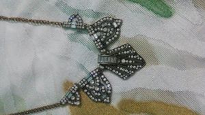 oxidised gold necklace.