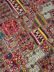 Vibrant Red suit unstitched material