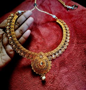 Gold Plated Necklace With Out Earrings