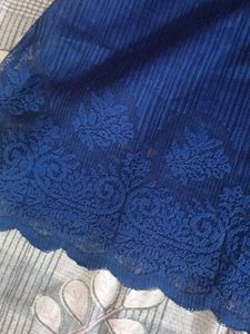 Elegant Navy Blue Lace Crop top