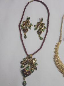 Combo Pack 2 Necklace With Ear Studs