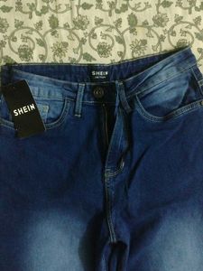 Women's Dark Blue High Waist Straight Fit Jeans