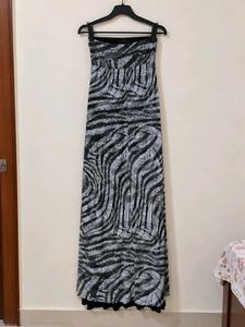Avon Black &amp; Grey Zebra Print Maxi Dress