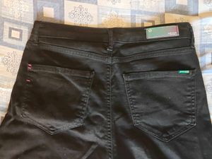 Black Denim Straight fit Pants