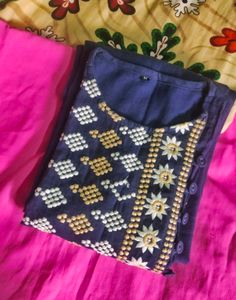 Embroidered Blue Kurta