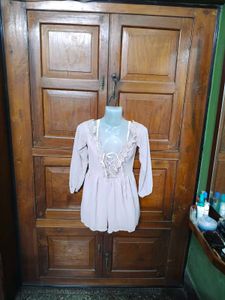 Boho Lace-Up Peasant Blouse
