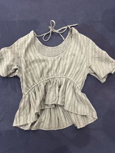 Stylish Striped Peplum Top