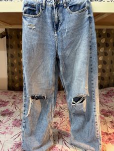 Women’s Blue Ripped Baggy Jeans | Y2K | Streetwear