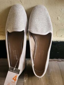 Sparkly Ballet Flats - White