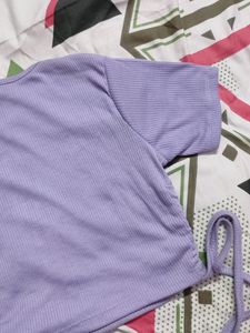 SSS STREET STYLE STORE LAVENDER RIBBED TOP WOMEN