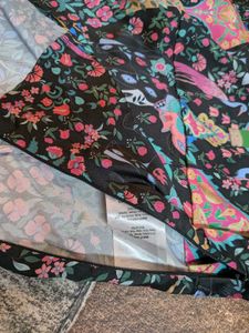 Boho Print Square Neck Long Sleeve Top