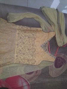 Yellow Wedding Gown with dupatta