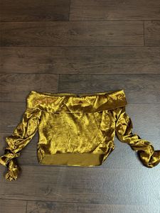 Elegant Off-Shoulder Metallic Top