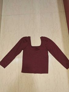 Burgundy Long Sleeve Top