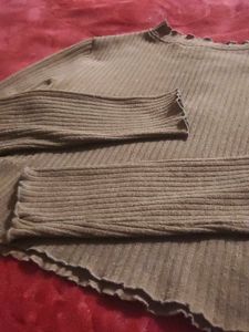 Ribbed Brown Crop Top🤎🍁