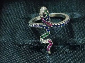 925 pure silver sparkling snake Ring # fixed price