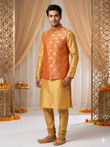 Men's Ethnic Kurta Set with Nehru Jacket