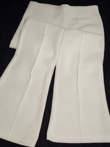 White High-Waist Wide-Leg Pants