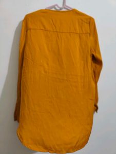 Mustard Yellow V-Neck Long Sleeve Top