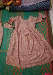 Pink Floral Print Aliya cut dress