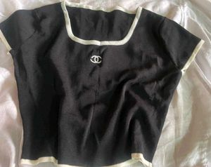 Sale !!Black & White Trim Top
