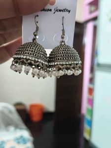 Ethnic Jhumka Earrings with Pearls