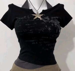 Y2K Graphic Lace Top