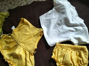 Cute Baby Girl Outfit Set Mango colour