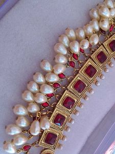 Pearl &amp; Ruby Accent Necklace Set