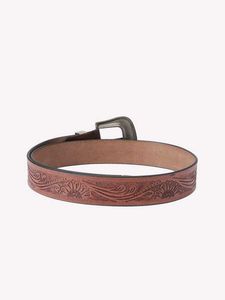 Western Style Embossed Leather Belt