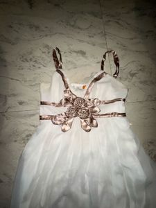 White Party Dress with Bow Detail