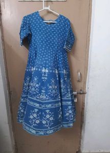 Blue Printed Kurta Set with Pants
